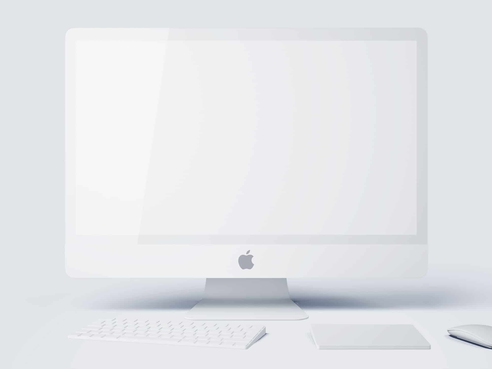Download White Matte iMac Mockup - Free Mockups