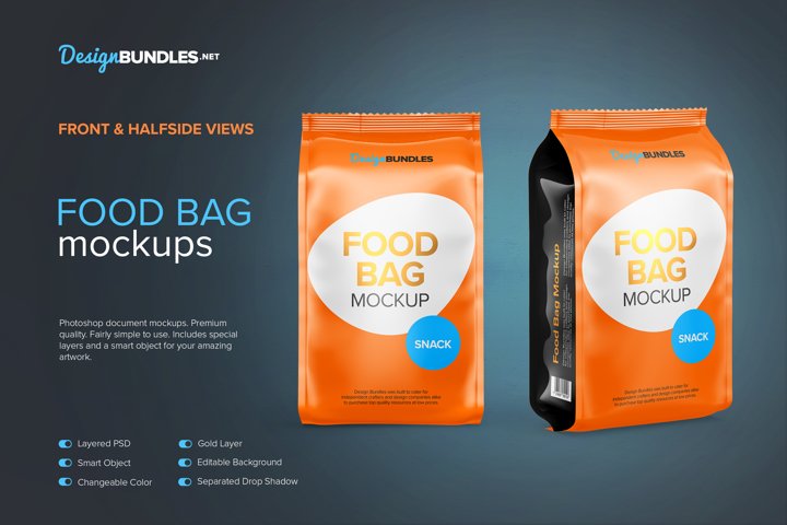 Food Bag Packaging Mockup