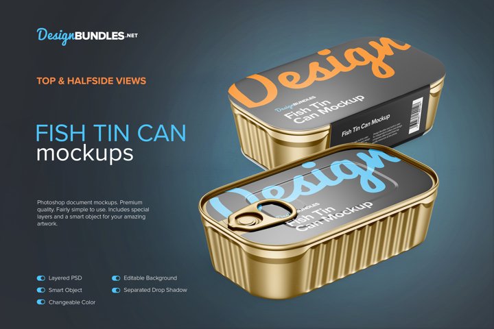 Free Tin Can PSD Mockup