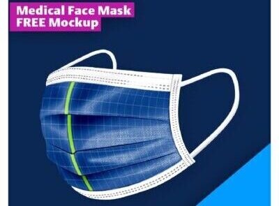 Free face mask cover Mockup