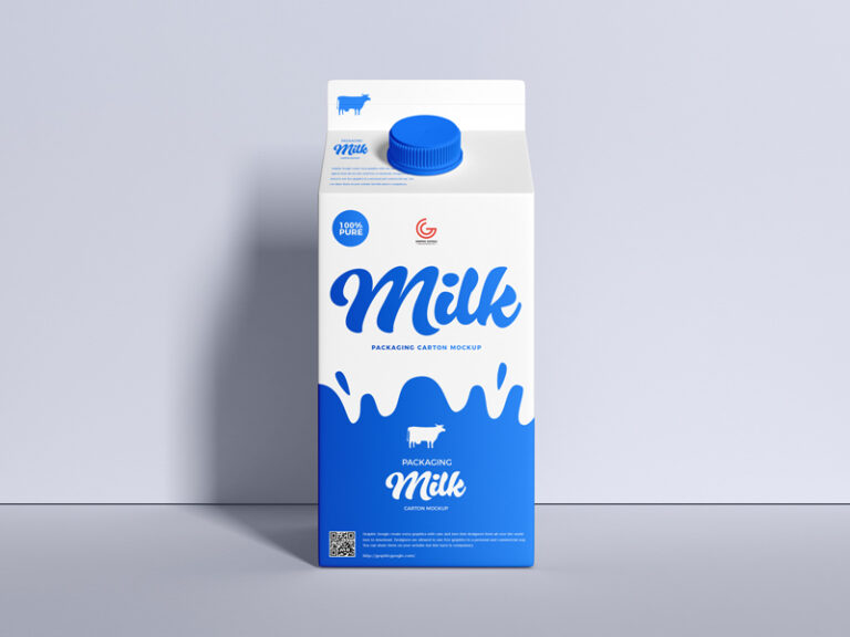 Download Free Milk Cartoon Mockup - Bottles Free mockups for everyone