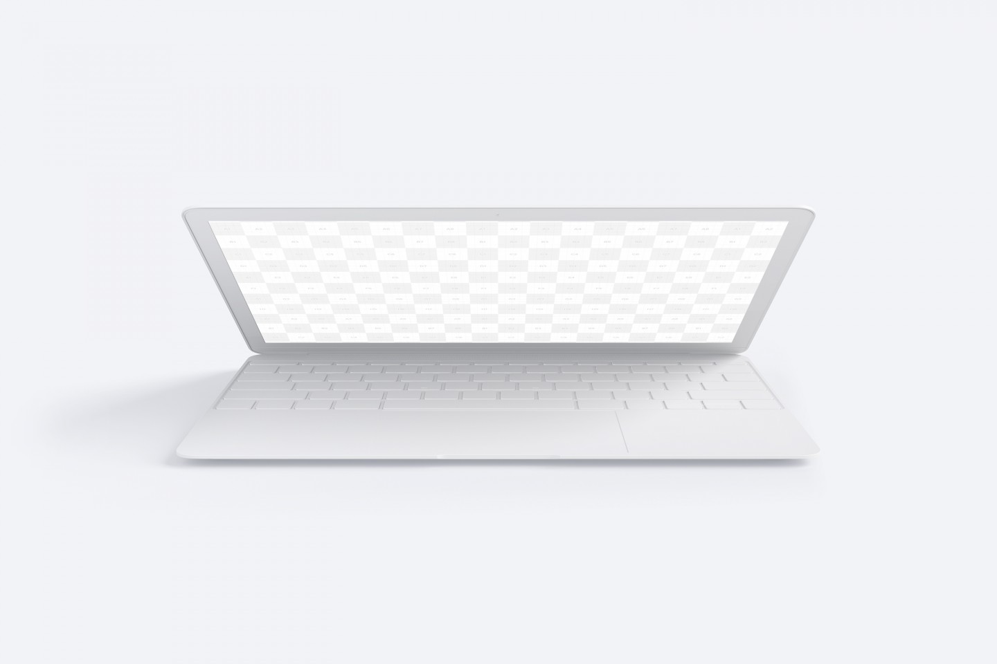White MacBook Pro front PSD Mockup
