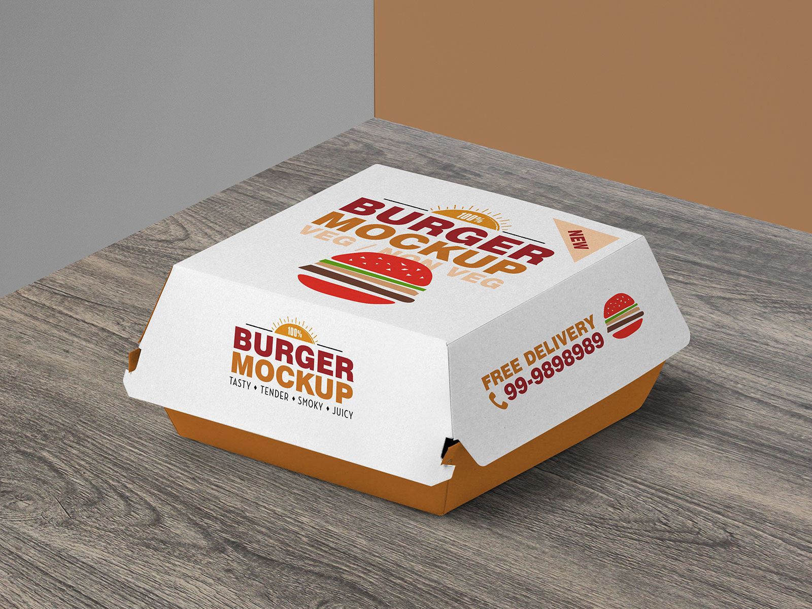 Burger Packaging PSD Mockup