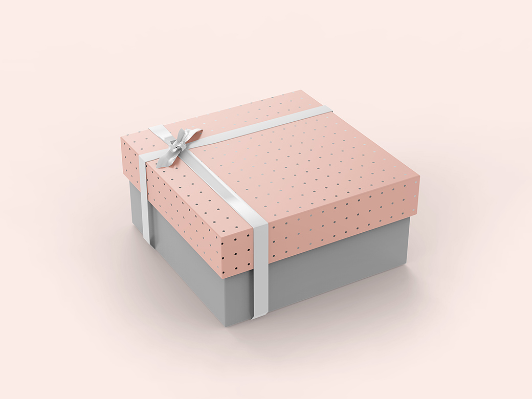 Designing Gift Box PSD Mockup