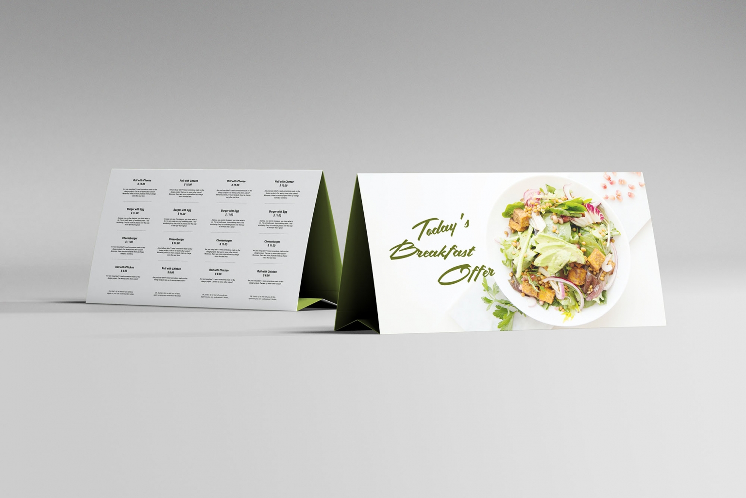 Table Tent Paper Mockup
