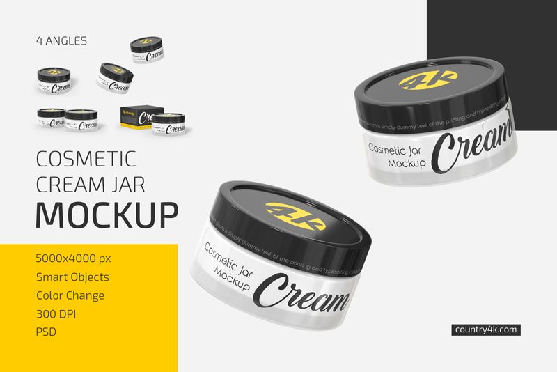 Free Cosmetic Jar Mockup Set