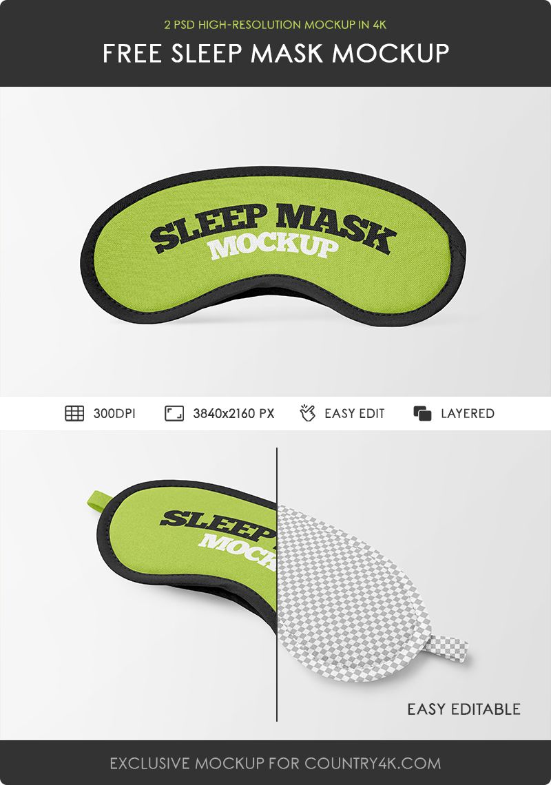 Sleeping Mask PSD Mockup