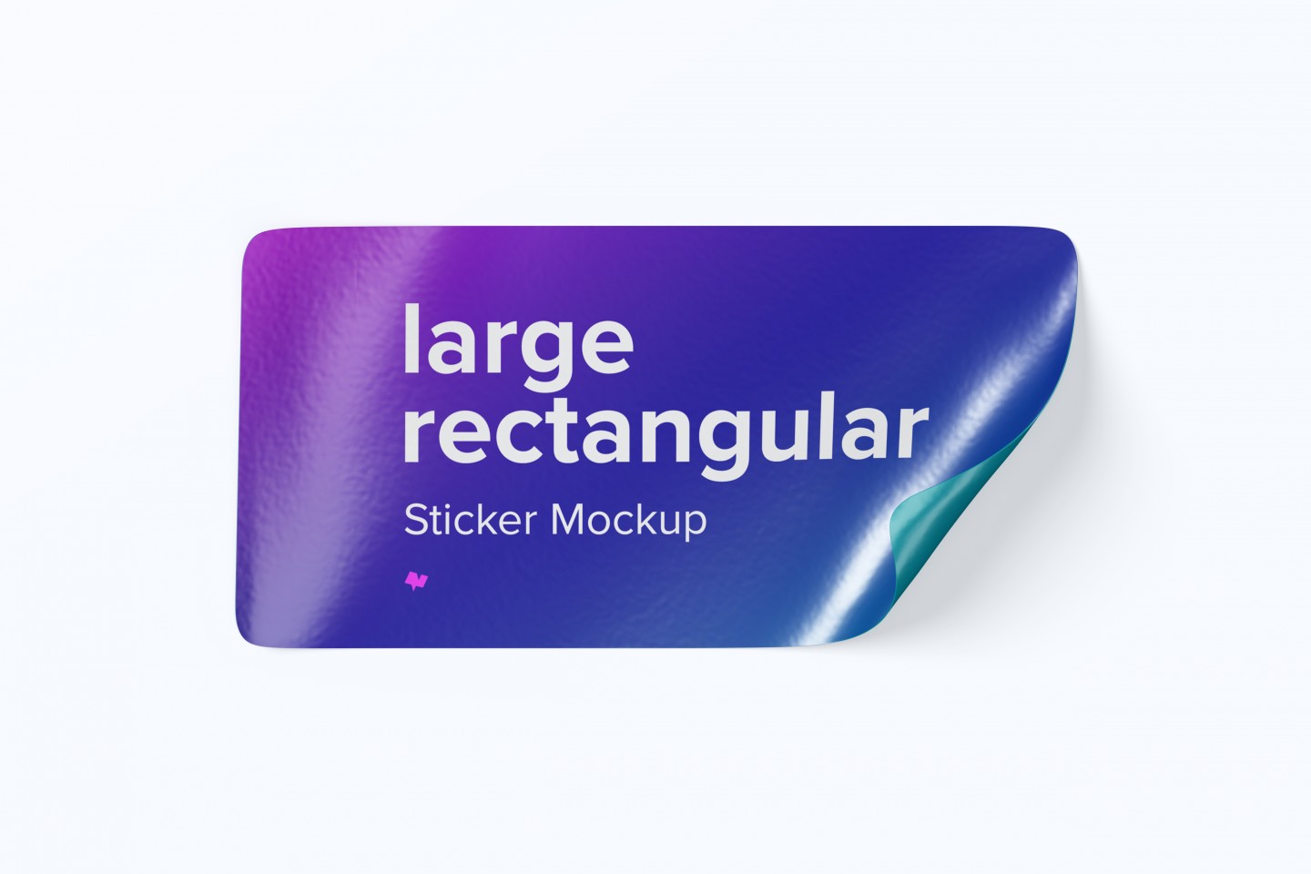 Large Front View Rectangular Sticker PSD Mockup