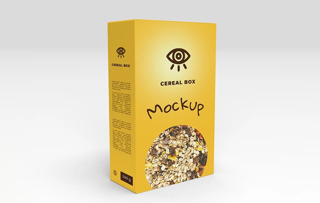 Free Cereal box PSD Mockup