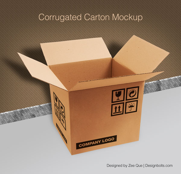 Free White Carton Box PSD Mockup