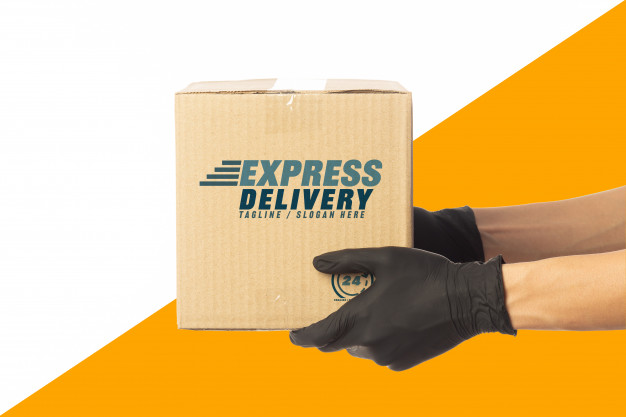 Free Express delivery PSD Mockup