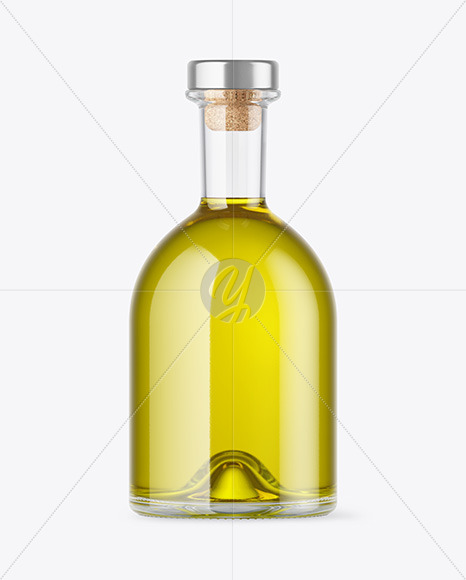 Olive Oil Glass Bottle PSD Mockup