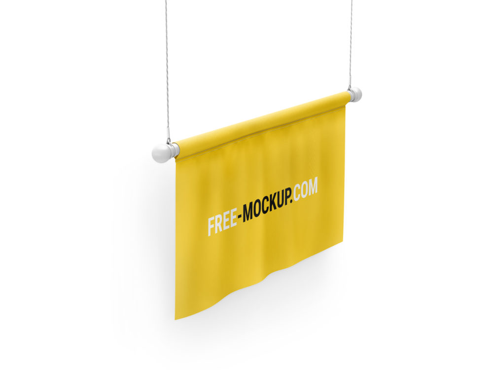 Free Half-side Flag PSD Mockup