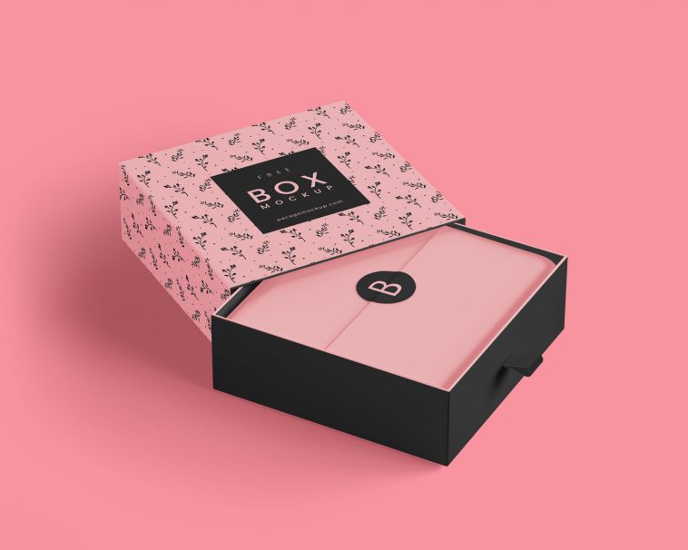 Free Luxury Gift Box PSD Mockup
