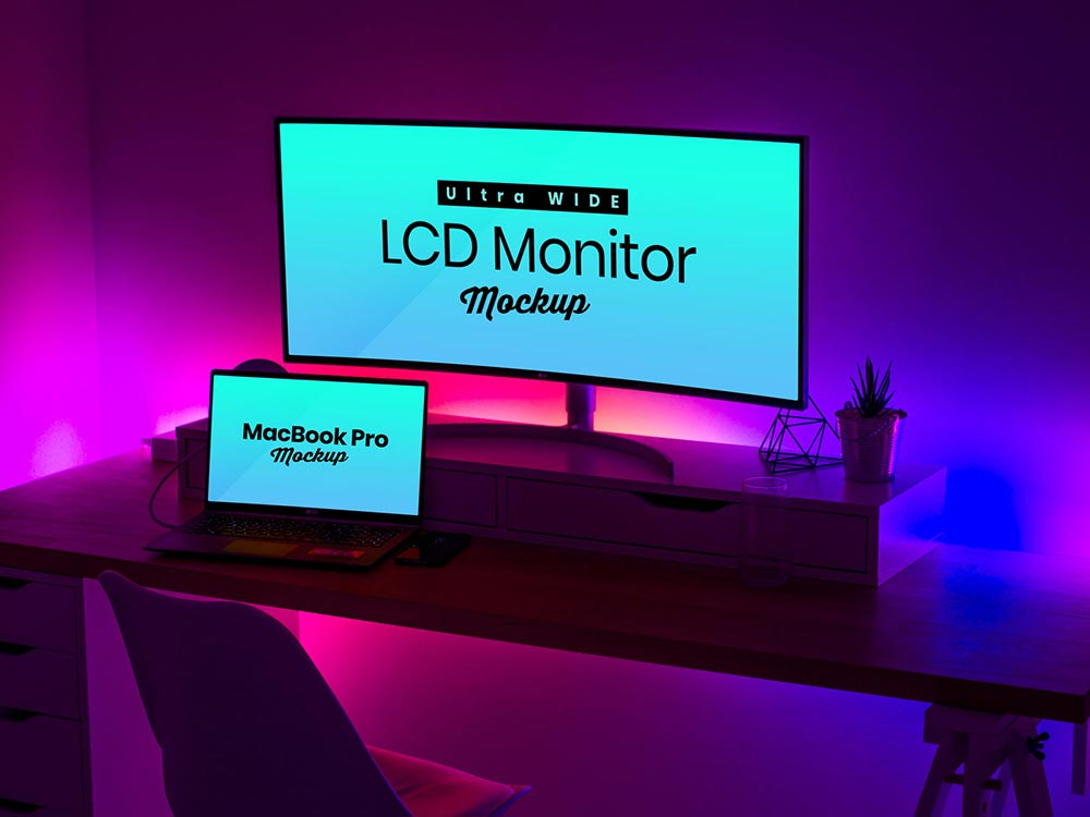 Free LCD Smart Monitor Mockup
