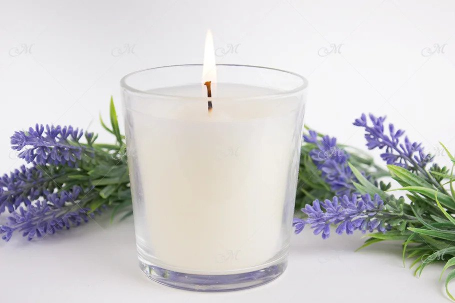 Free Lavender Candle PSD Mockup