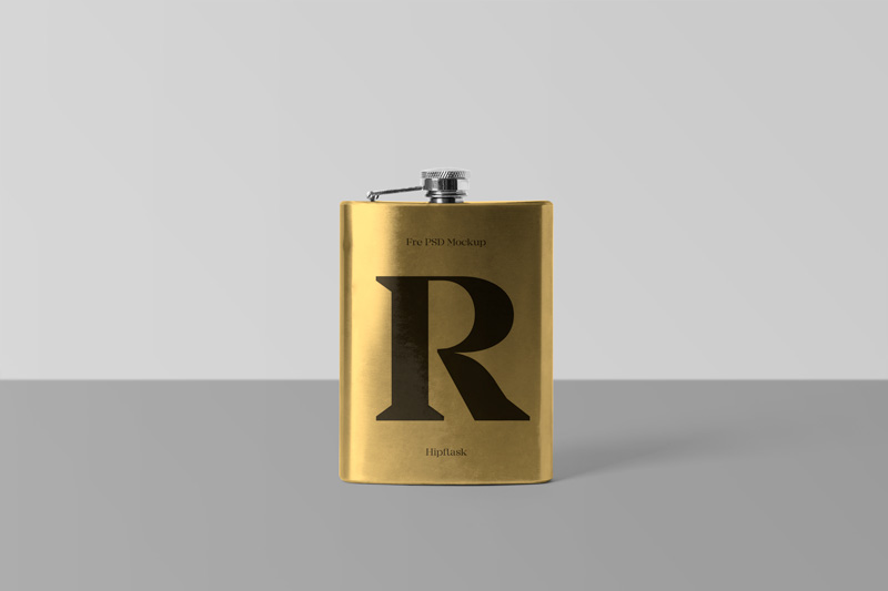 Alcohol Drinking Flask PSD Mockups
