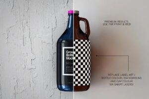 Download Free Growler Bottle PSD Mockup - Free Mockups Bottles