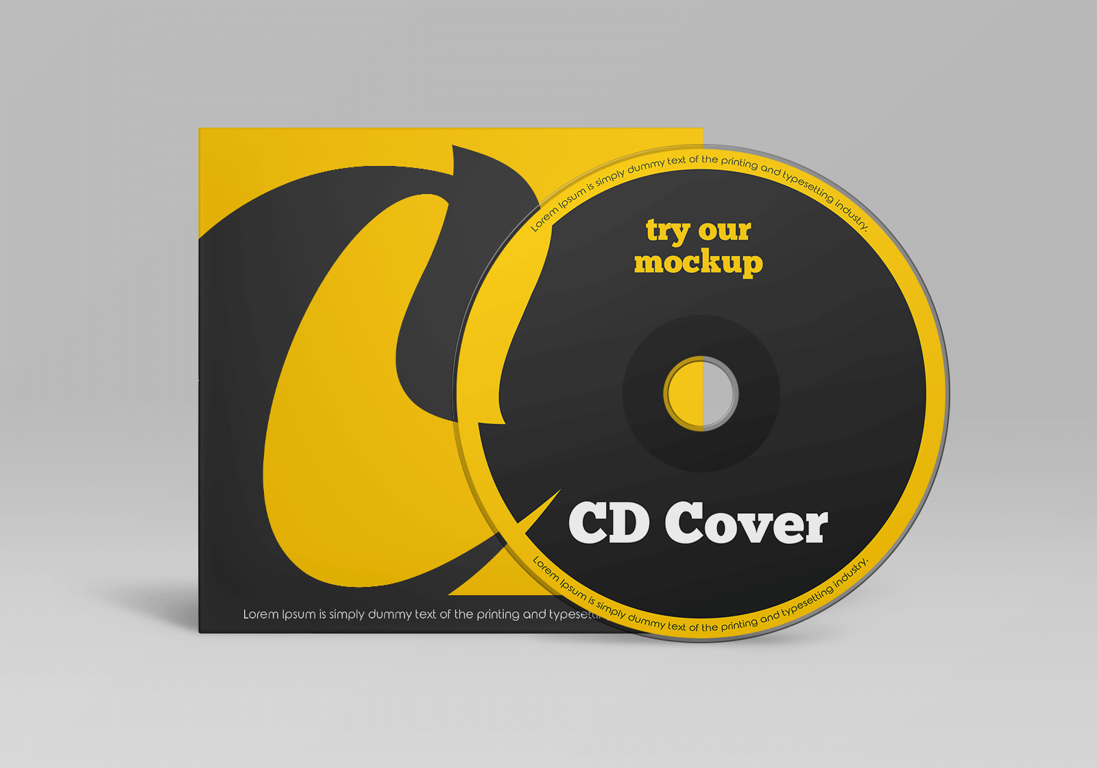 Realistic CD Cover PSD Mockup