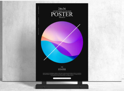 Free Front Poster Advertisement PSD Mockup