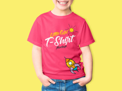 Little Girl T-Shirt PSD Mockup
