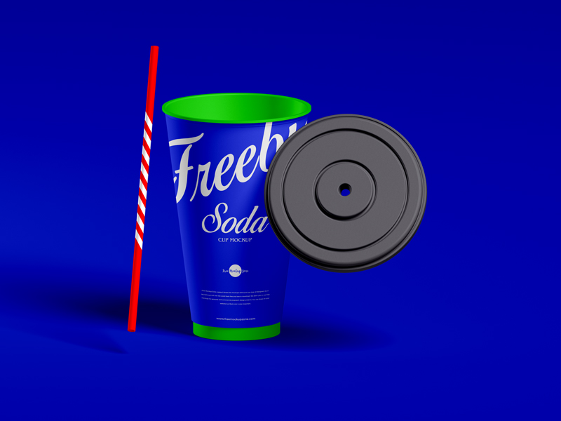 Free Ice Soda Cup PSD Mockup