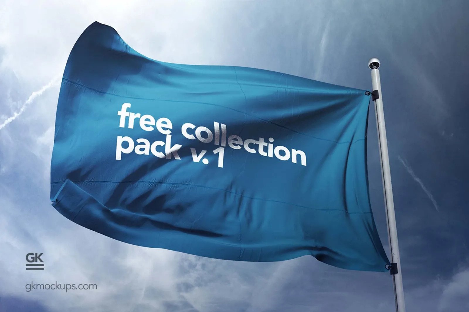 Free Advertisement Flag PSD Mockup