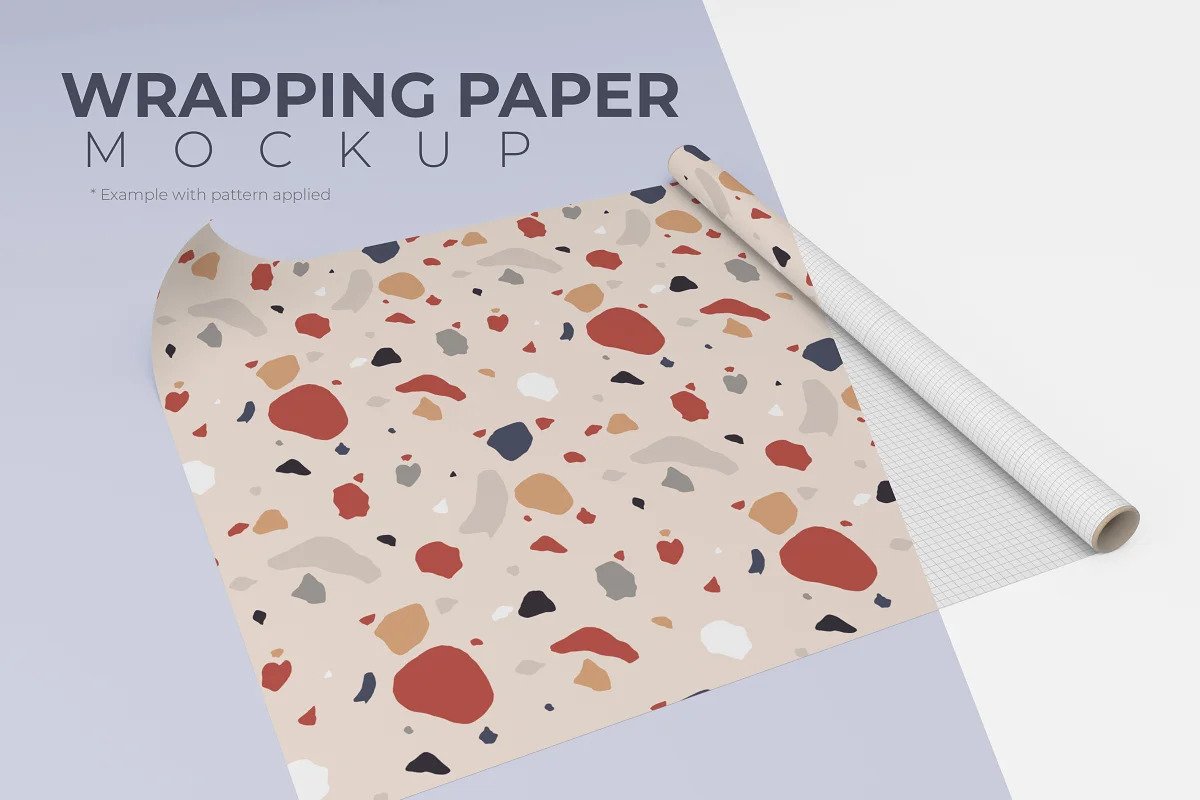 Gift Wrapping Paper PSD Mockup