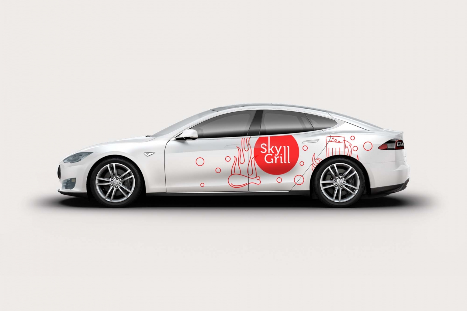 Free Tesla Sports Branding Car Mockup