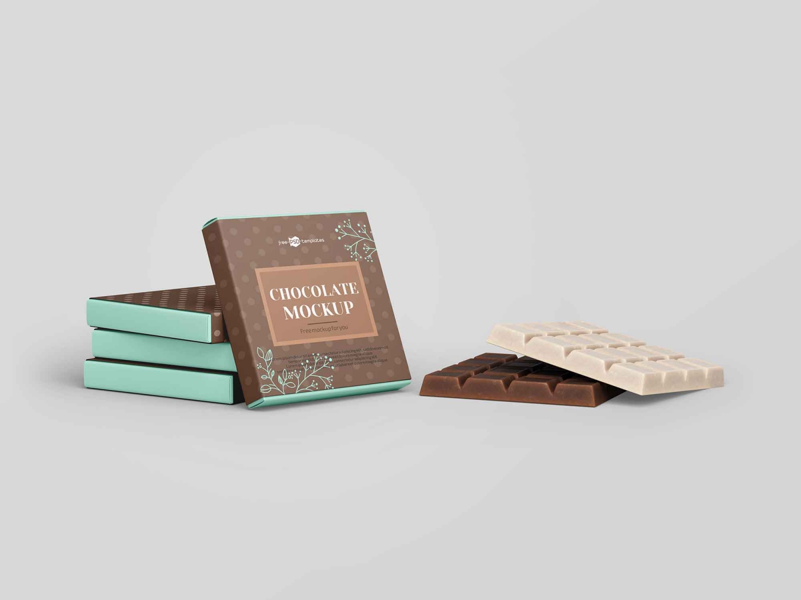 Best Square Bar Chocolate Packaging Mockup