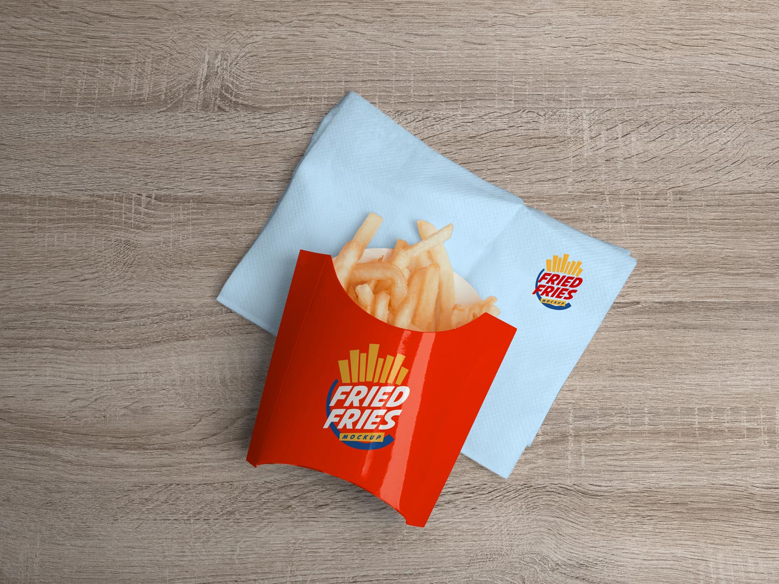free French fries food packaging mockup