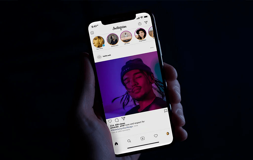 iPhone X with Instagram Page Mockup   