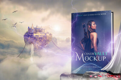 free fantasy book cover PSD Mockup