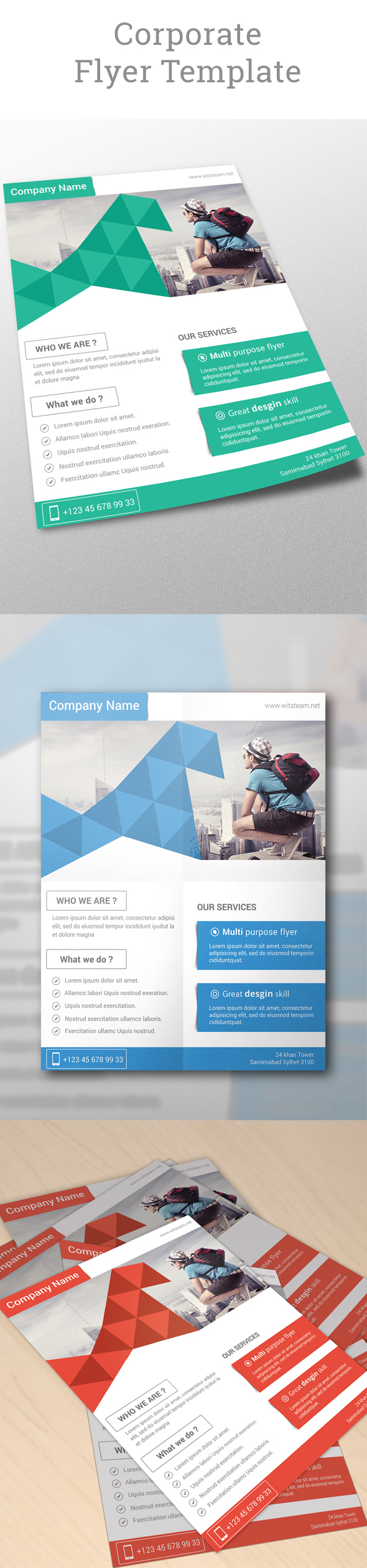free corporate flyer template mockup