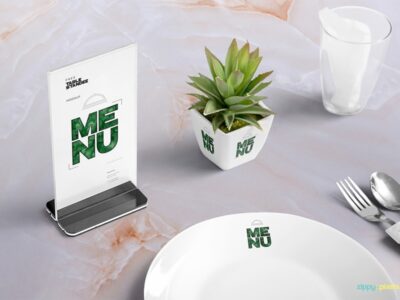 Free Table Menu Mockup Design