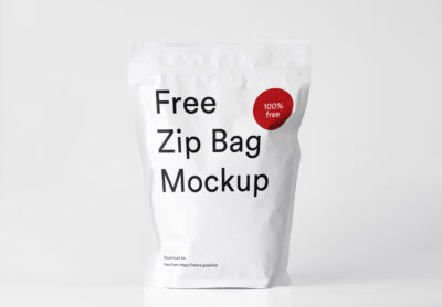 free zip bag PSD mockup design