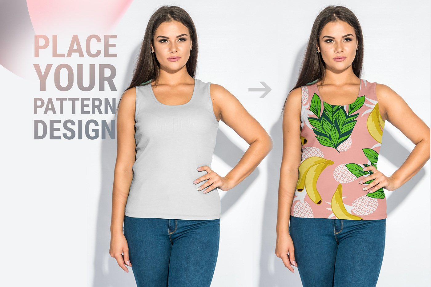 Free Plus-Size Woman T-Shirt mockup Design 