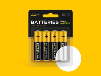 top AA battery mockup product design