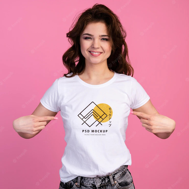 Free Women T-Shirt PSD Mockup Design
