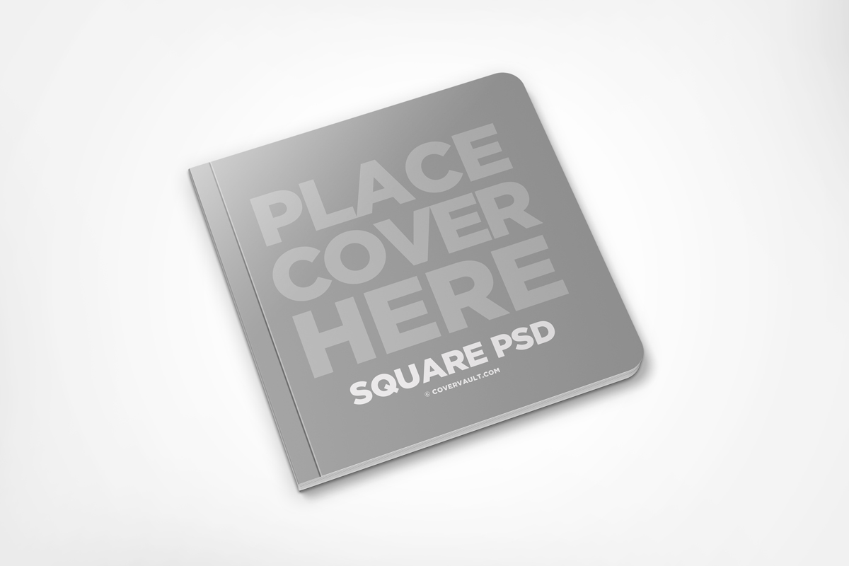 Free Children Square Book PSD Mockup