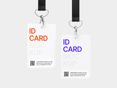 two Office ID Card Showcase Mockup