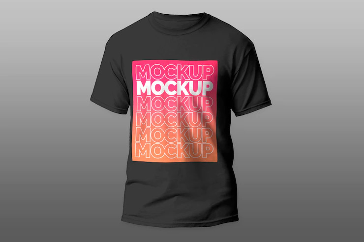 Free Balck T-Shirt PSD Mockup Design