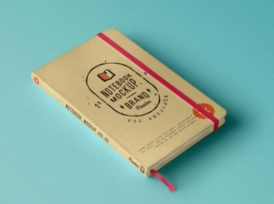free classic notebook cover mockup