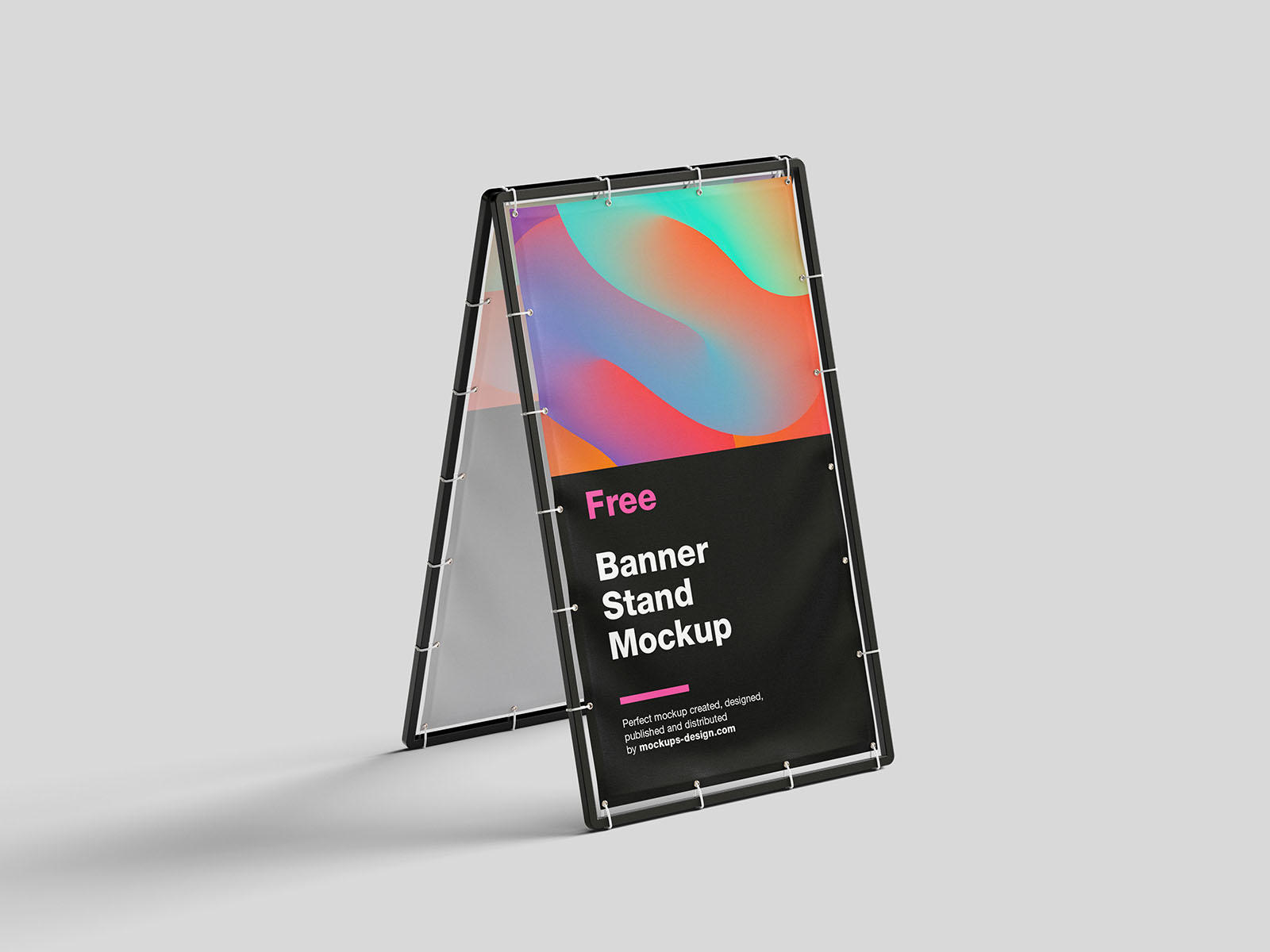 Free Metal banner PSD Mockup