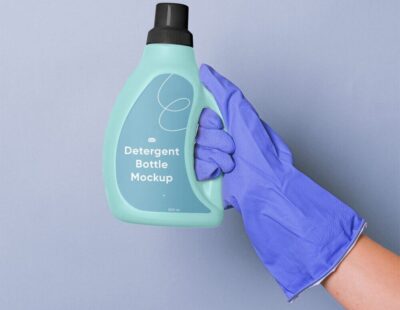 Detergent Bottle Hand Free PSD Mockup