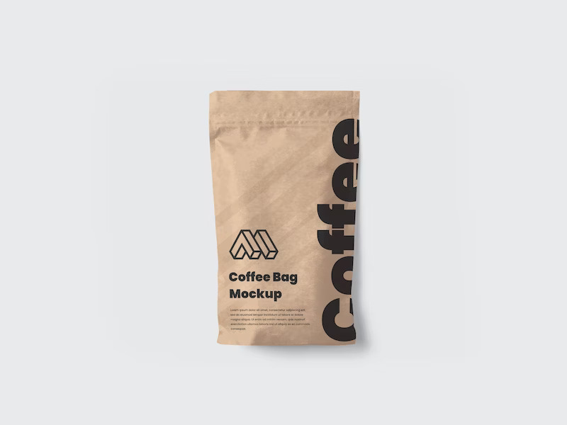 Free Coffee Bag PSD Mockup Template