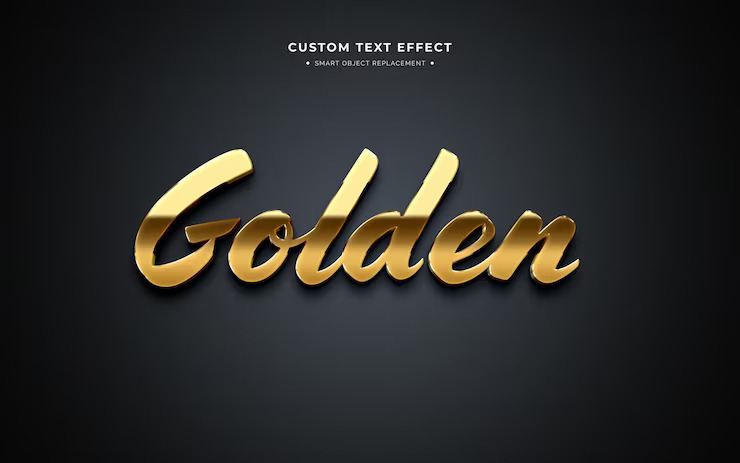 Free 3D Golden Text Style Effect PSD Mockup