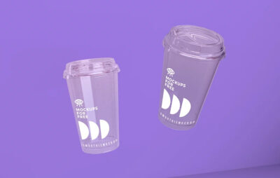 Free Smoothie Plastic Cup Mockup Set of Two