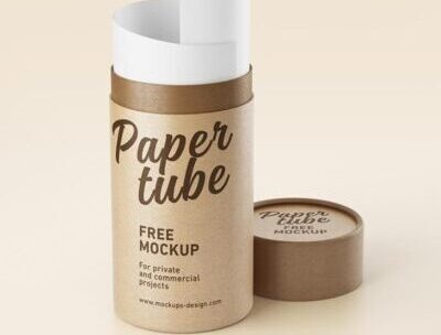 Free Paper Tube PSD Mockup