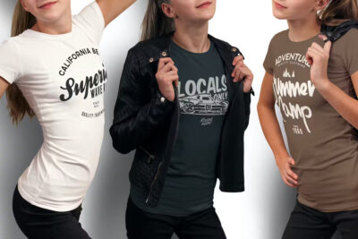 Free Women Crew Neck –T-shirt PSD Mockup Set